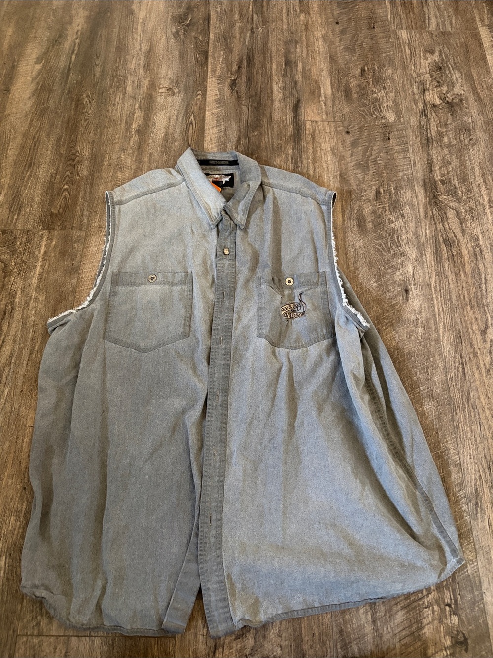 Harley-Davidson Light Blue Sleeveless Denim Shirt